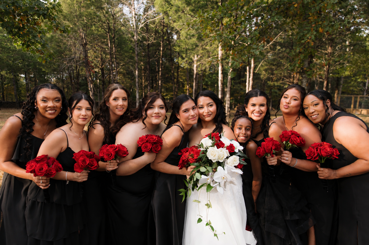Bride surrounded by her bridal party